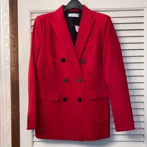 Red Double-Breasted Women's Blazer